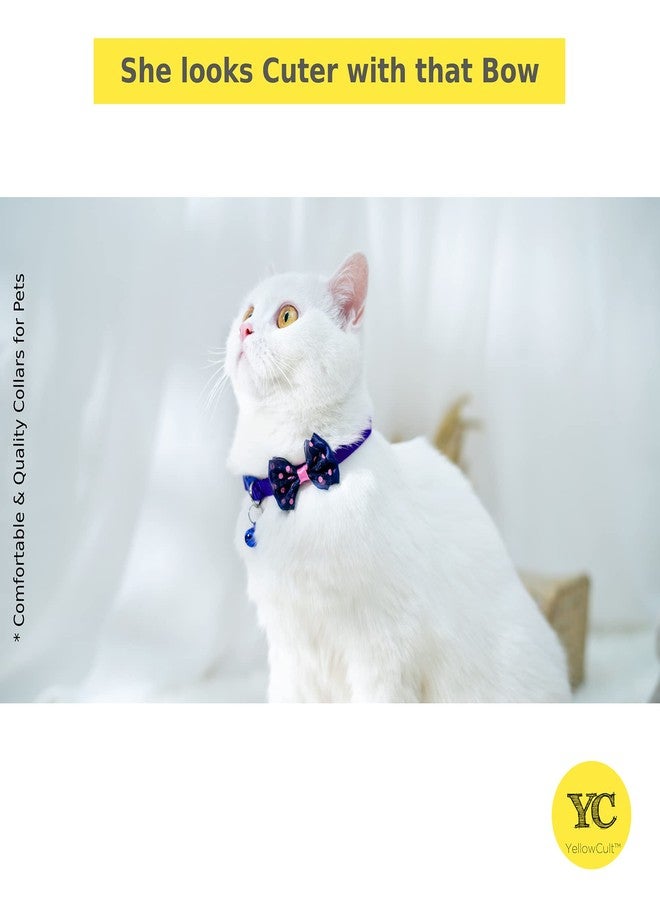 KittuPet أطواق KittuPet الفاخرة والمريحة للحيوانات الأليفة للقطط والجراء والكلاب الصغيرة والأرانب السمينة - [مع جرس وقوس وقفل أمان] - [أزرق] - Image 2